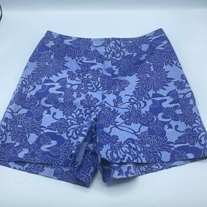 Ann Taylor Stretch Womens Blue Floral Shorts Size 4